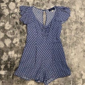Flirty linen patterned romper from Francesca’s